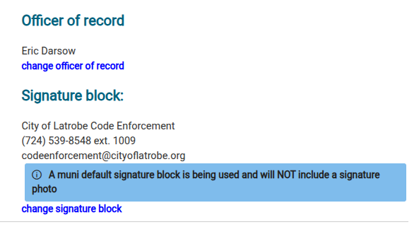 A finalized letter showing the generic signer's name and title in the signature block