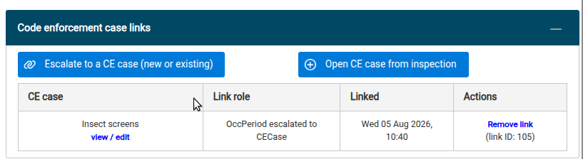 linking between permit files and ce cases is easy